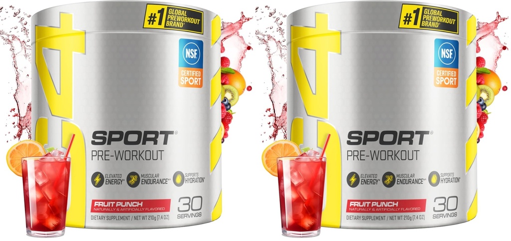 Cellucor C4 Sport préentraînement punch de fruits en poudre - NSF certifié pour le sport.