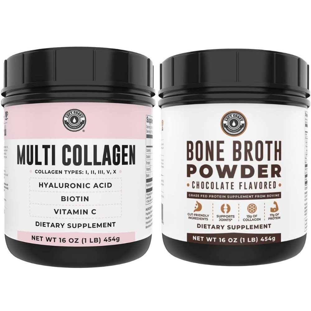 Left Coast Performance Chocolate Bone Broth und Multi Collagen Powder für Gelenk, Haar, Haut und Nägel unterstützen