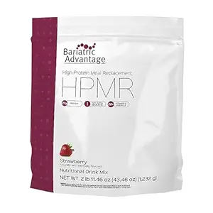 Bariatric Advantage High Protein Meal Sostituzione Bevande Mix, Protein Powder Whey Isolate for Gastric Bypass and Maniche Gastrectomy Pazienti, 27g Protein, Lactose Free - Fragola - 28 Serve
