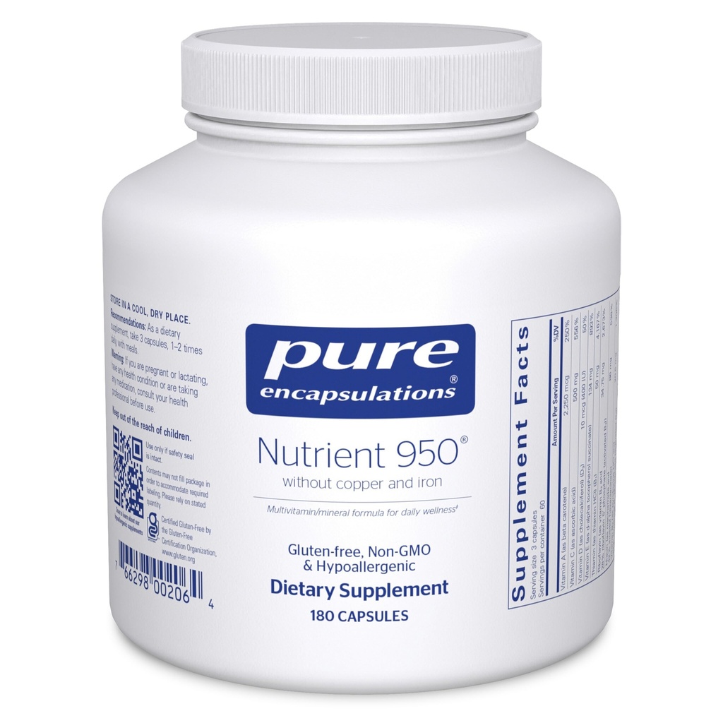 Pure Encapsulations Nutrient 950 Senza Rame & Iron | Formula Multi-Vitamin/Mineral per una salute ottimale | 180 capsule