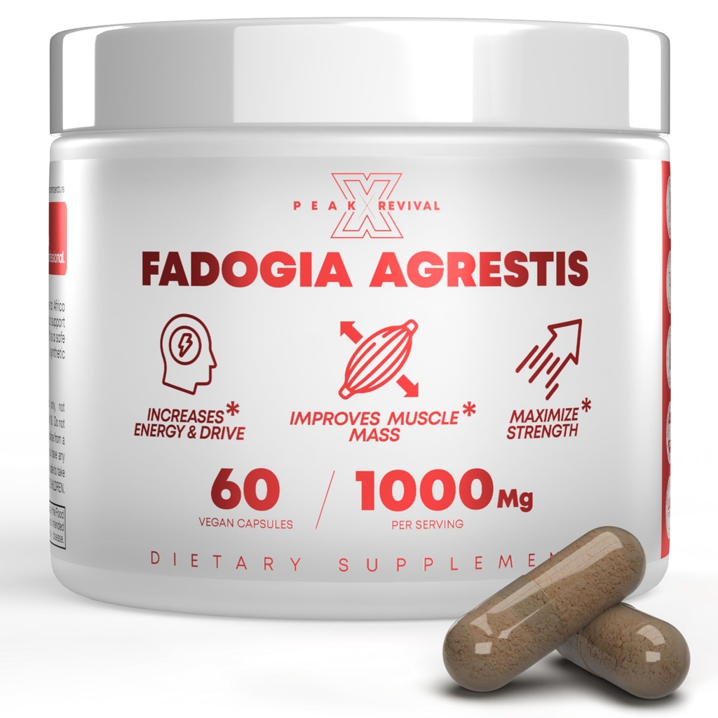 Fadogia Agrestis 1000mg pro Servierergänzung - Potent Extract zu erhöhen Energie, sportliche Leistung & Muskelmasse - Ergänzungen, Made in USA (60 Kapseln)