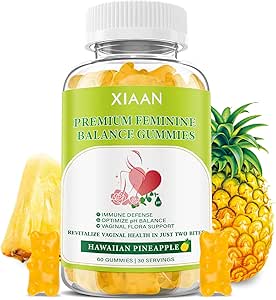 Premium Feminine Balance Gummies per la salute immunitaria delle donne, Hawaiian Ananas Gummies Support PH Balance & Vaginal Health, Vegan, senza glutine, 60 Gummies