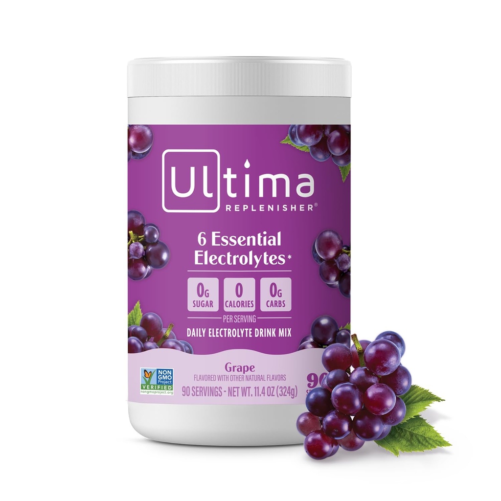 Miscelatore giornaliero della bevanda della polvere dell'elettrolita – Zucchero libero – Uva, 90 Serve – Polvere di idratazione con 6 elettroliti chiave e minerali della trace – Keto Friendly, Vegan, Non OGM