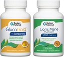 GlucoGold DOCTORS' PREFERRED con 1500mg al giorno di Berberine & Lion's Mane Mushroom Supplement