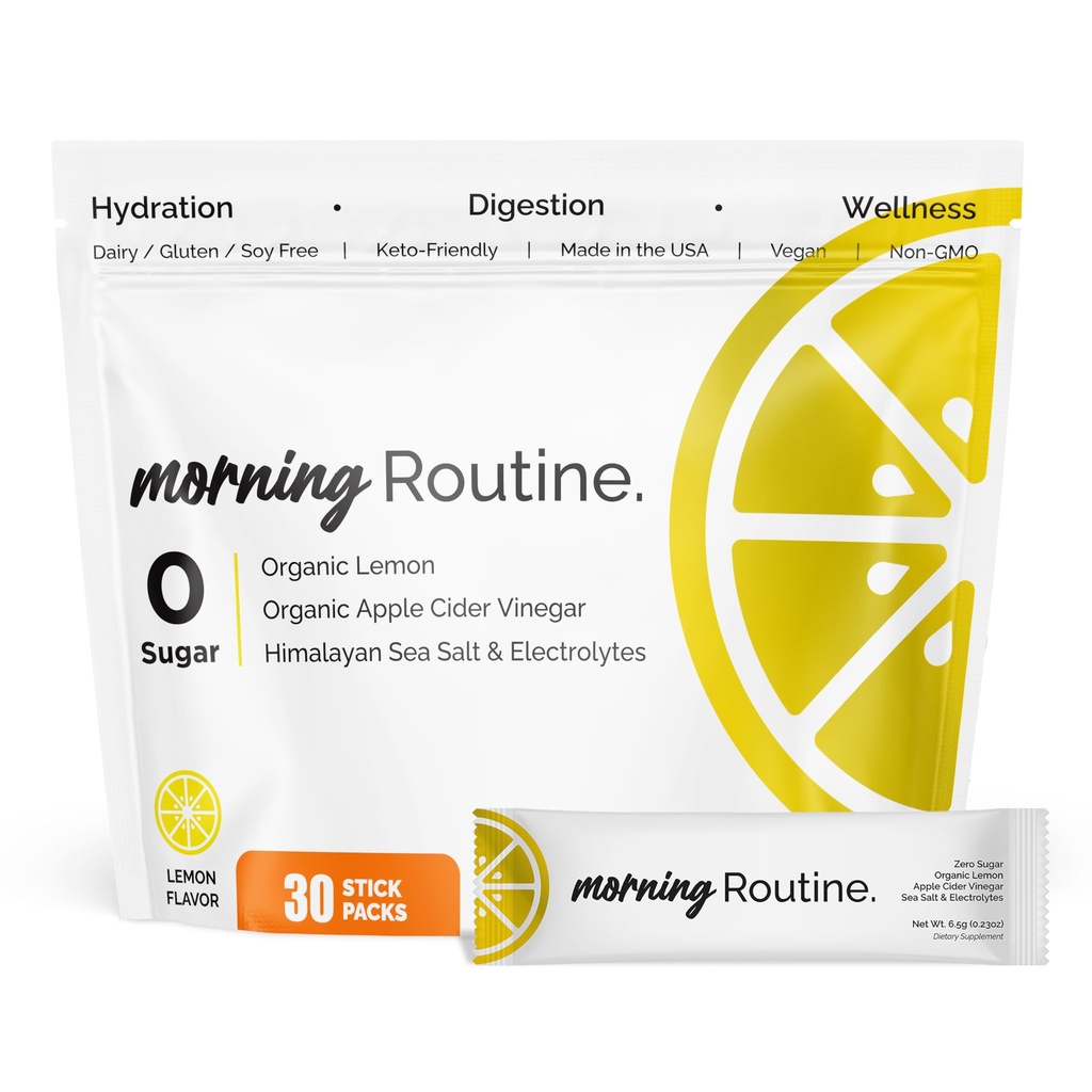 Imballaggio della polvere dell'elettrolita con l'aceto di sidro di mela, il limone e il sale marino | Keto & Paleo-Friendly Electrolyte Drink Mix (30 Pack)