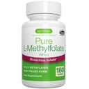Igennus Pure Methyl Folate 400 mcg, 180 compresse, Etichetta pulita, Forma metilata di acido folico 5-MTHF (Vitamina B9), Vegan, Adatto per la gravidanza, One-a-Day, 6 mesi di alimentazione