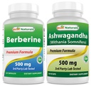 Meilleurs Naturals Berberine 500mg & Ashwagandha Extrait 500 Mg