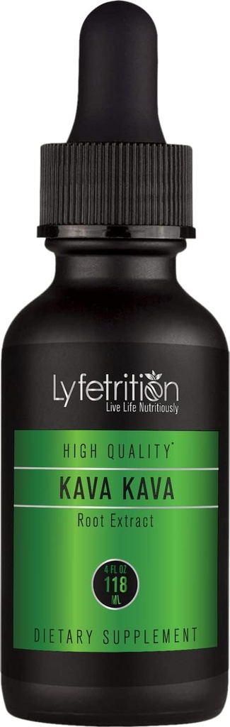 Extrait de racine de kava kava Lyfetrition avec des kavalactone actifs 540mg, 220 portions, sans cruauté, gouttes liquides faciles à consommer, absorption rapide, Certifié GMP, Testé tiers, Non-OGM, Fabriqué aux États-Unis