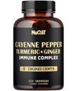 210 pilules - Cayenne Pepper Capsules Organique avec Turmeric, Ginger, Complexe de soutien immunitaire comme Elderberry, Echinacea, Bulbe d'ail - Digestion, Santé du coeur et la prise en charge du corps