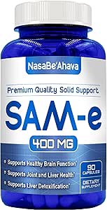 SAM-E Supplement 400mg | Einfache Absorption S-Adenosyl-L-Methionin SAM-e 400mg für Knochen- und Moodunterstützungsergänzung | Made in USA Non-GMO und Gluten Free (90 Day Supply)