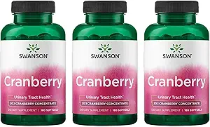 Swanson Cranberry - Supporta la salute del tratto urinario, il controllo della vescica e promuove la funzione sana del rene - Supplemento fatto con 20:1 Cranberry Juice Concentrate - (180 Softgels) 3 Pack