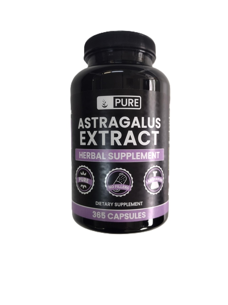 Ingredienti originali puri Astragalus (365 capsule) No Magnesio o Filler di riso, Sempre Pure, Lab verificato