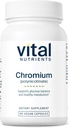 Vital Nährstoffe Chromium Polynicotinat 200mcg | Chrom Ergänzungen für gesunde Fett und Kohlenhydrat Metabolismus | Cholesterol Maintenance Supplement | Gluten, Dairy, Soy Free | Non-GMO | 90 Kapseln