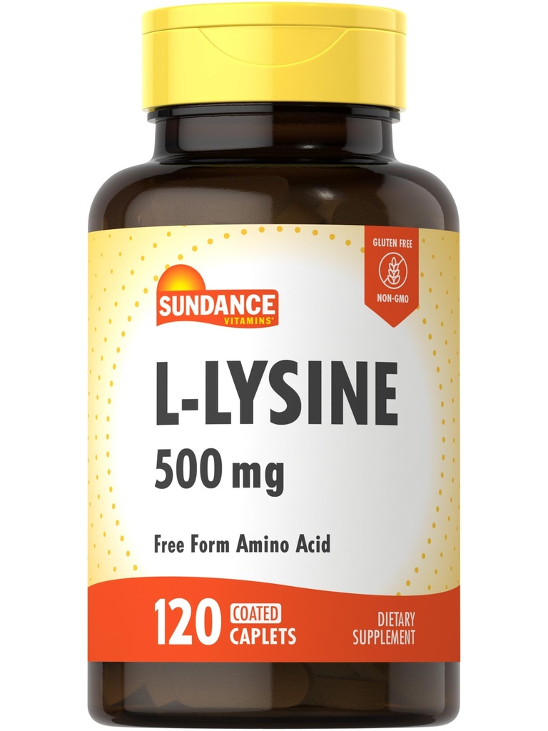 Sundance L-Lysine 500mg | 120 Caplets | freie Form Aminosäure | Vegetarisch, Non-GMO und Glutenfreie Ergänzung