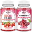 Eisen Gummi Ergänzung für Erwachsene & Kinder | Vitamin B12 Gummies | Bundle