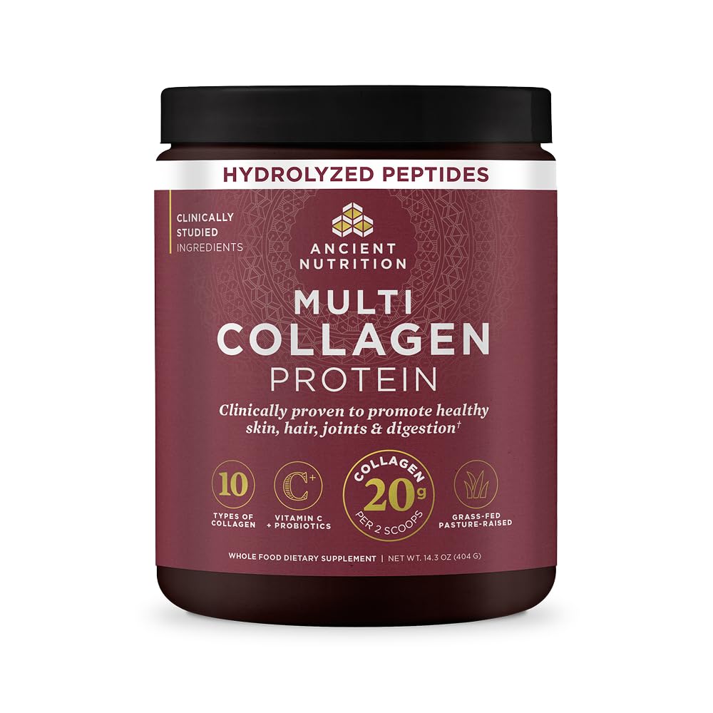Antica Nutrition Collagen Peptides Polvere, Multi Collagen Protein, Donne & Uomini, Vitamina C, Probiotici, Collage idrolizzato, Supporta Pelle, Giunti, Salute Gut, Non aromatizzato, 40 Serve