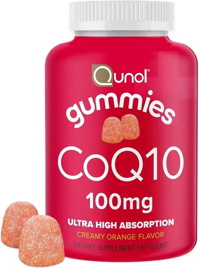 Qunol CoQ10 Gummies par Qunol, 100 mg, Delicious Gummy Suppléments, aide à soutenir la santé cardiaque, 60 ct