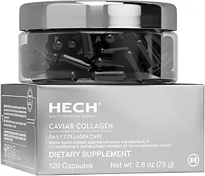 Caviar Collagène Capsules - Supplément beauté avec 2 000 mg de Peptides de Collagène Marine, Extrait de Caviar et Complexe Vitamine
