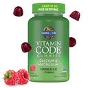 Garden of Life Code Vitamine Calcium Magnésium Gommies avec D3 & K2, soutient la santé des os et la force des os + prébiotiques et probiotiques pour le soutien digestif, non-OGM, sans gluten, 60 Gommies framboises