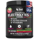 Zeal Naturals Electrolyte Powder Recovery Drink (90 Servings | Cherry Limeade) w 0 Sugar +BCAAs +B-Vitamins Electrolyte Supplement w Potassium Zinc & Magnesium per l'idratazione - Keto Electrolytes