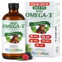 Maxi Health Omega 3 for Kids Supplement – Kosher Omega 3 Kids Fish Oil Liquid with DHA & EPA – Liquid Fish Oil Supplement with Fruity Burst Flavor to Support Mood, Brain, Focus, Bones & Eyes (8 oz)