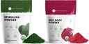Kate Naturals Polvere di Spirulina Organica e polvere di radice di barbabietola Bundle