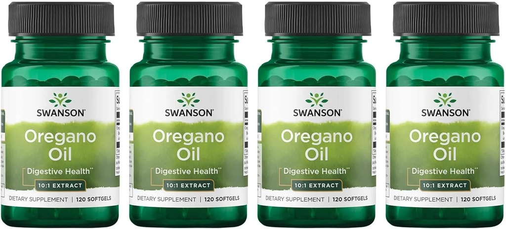 Swanson Oregano Öl 10:1 Extrakt - Natürliche Ergänzung Förderung Verdauungs- und Atemunterstützung - Unterstützt gastrointestinale System- und Urinary Tract Health - (120 Softgels, 150mg Jeder) (4 Pack)