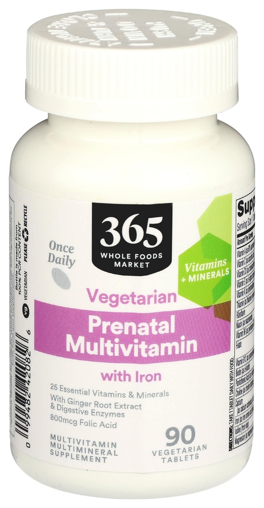 365 von Whole Foods Market, Prenatal Multivitamin mit Eisen, Vegetarisch, 90 Count