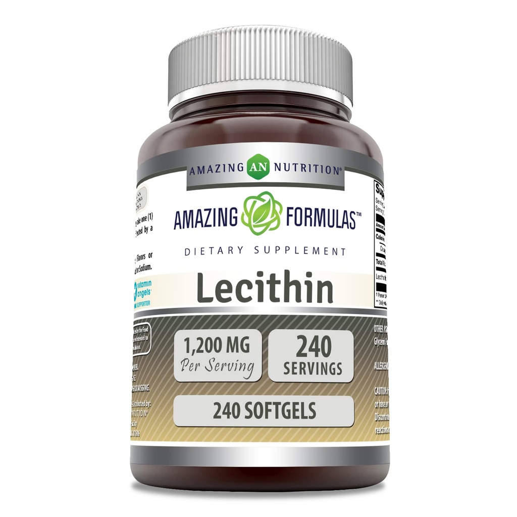 Erstaunliche Formeln Lecithin 1200 Mg | Softgels Supplement | Non-GMO | Gluten-Free | Made in USA (1 Pack | 240 Count)