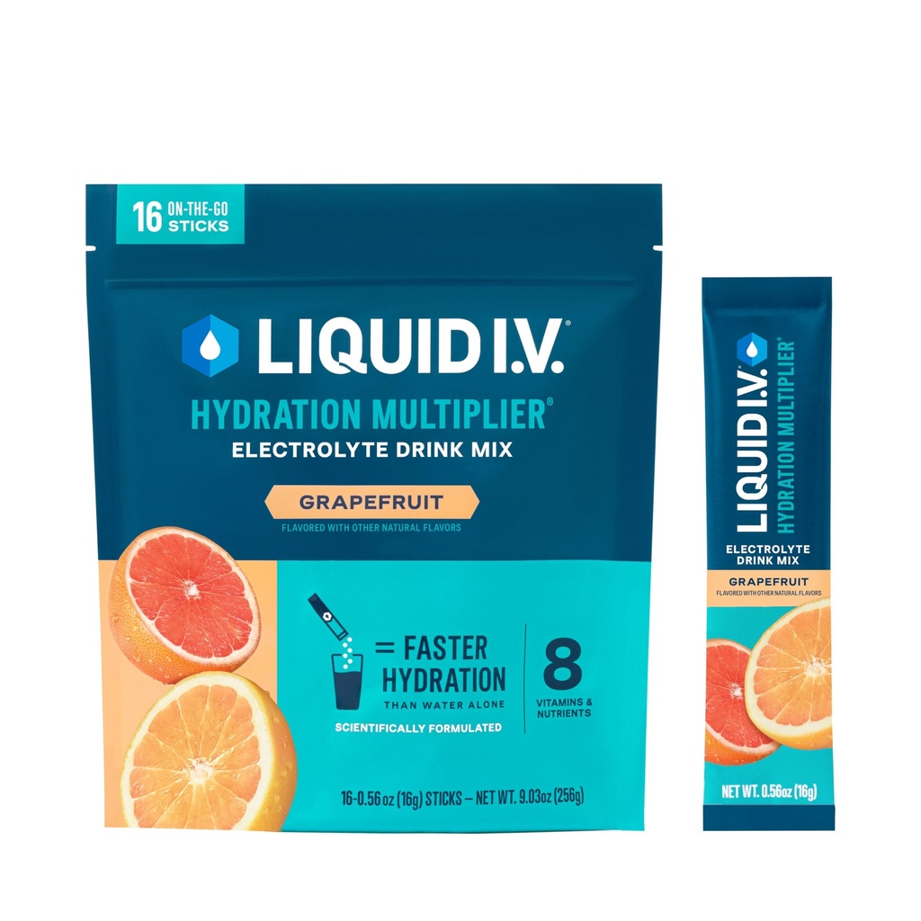 Liquid I.V.® Hydration Multiplikator - Grapefruit | Elektrolytpulver-Getränkmischung | 1 Packung (16 Servierungen)