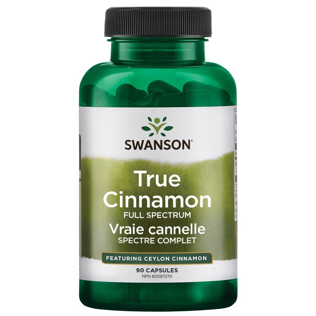 Swanson Spectrum True Cinnamon - Supplément à base de plantes - (120 capsules, 300mg chacune)