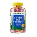 Spring Valley Calcium 500 mg Plus Vitamin D 25 mcg Bone Health Dietary Supplement Gummies, 100 Count + DRI Store Sticker.