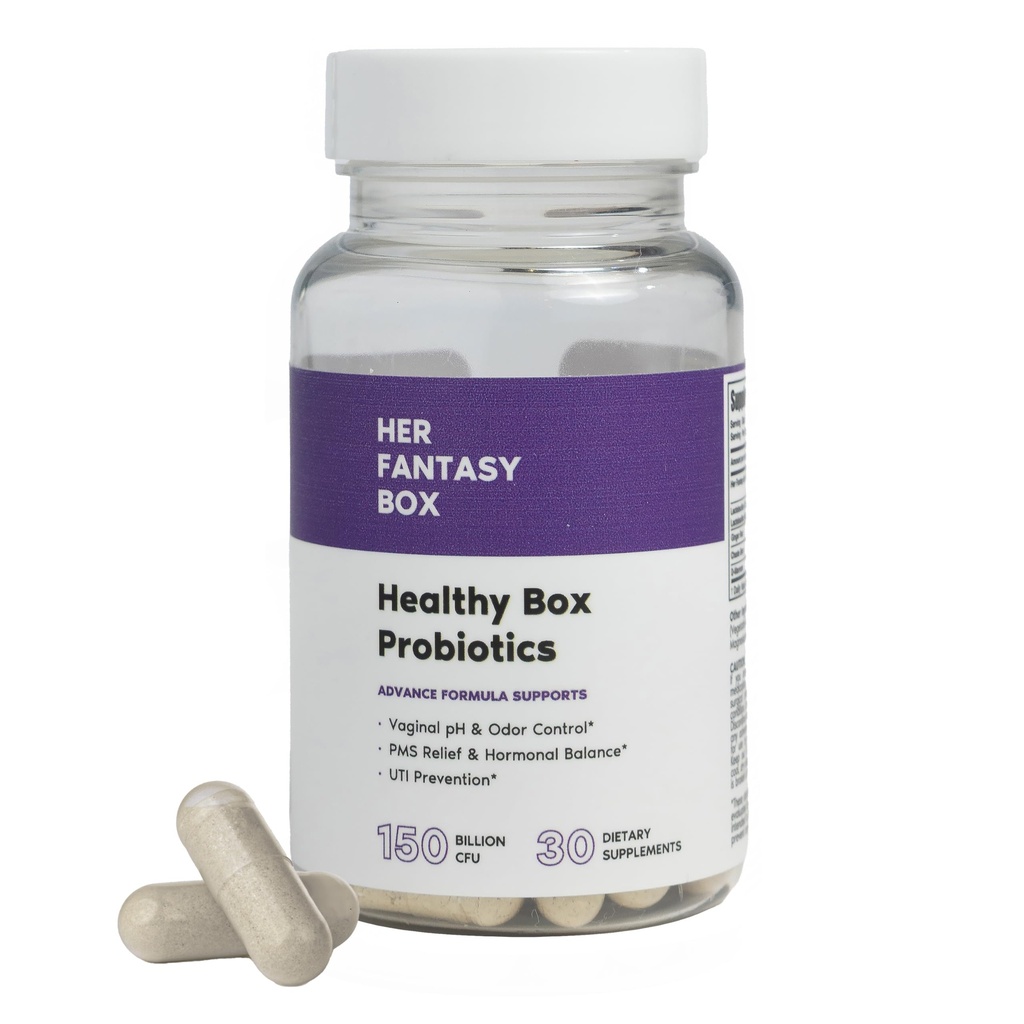 Ihre Fantasie Box | Gesunde Box | Vaginale Probiotika für Frauen – Präbiotika + Advanced Lactobacillus Blend – Hormonal Balance, PMS Relief – feminine Gesundheitsunterstützung mit Cranberry & D-Mannose