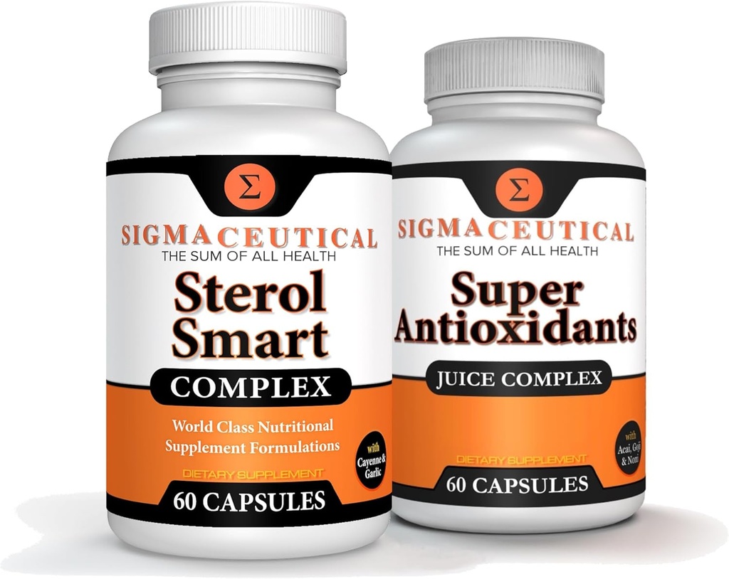 Niacin – Beta Sitosterol – Policosanol – Pflanzen Sterole - Knoblauch – Cayenne Ergänzung Plus Super Antioxidante Ergänzung - Goji Berry, Acai Berry, Mangosteen, Resveratrol, Granatapfel & Noni