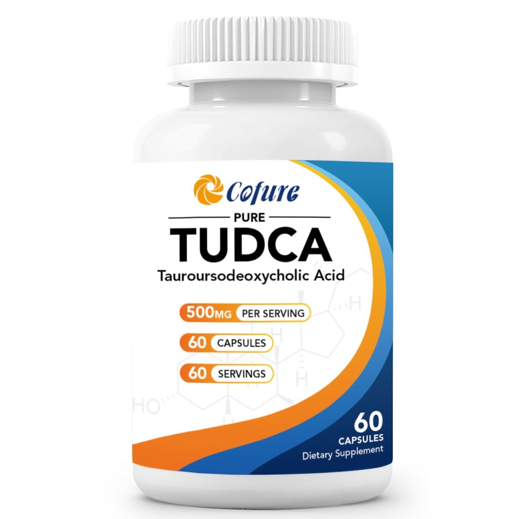 TUDCA 500mg Supplement, Leber- und Gallenblasenunterstützung, echte gereinigte Gallensalze mit bitterem Geschmack, vegan, glutenfrei, nicht gentechnisch verändert - 60 Kapseln
