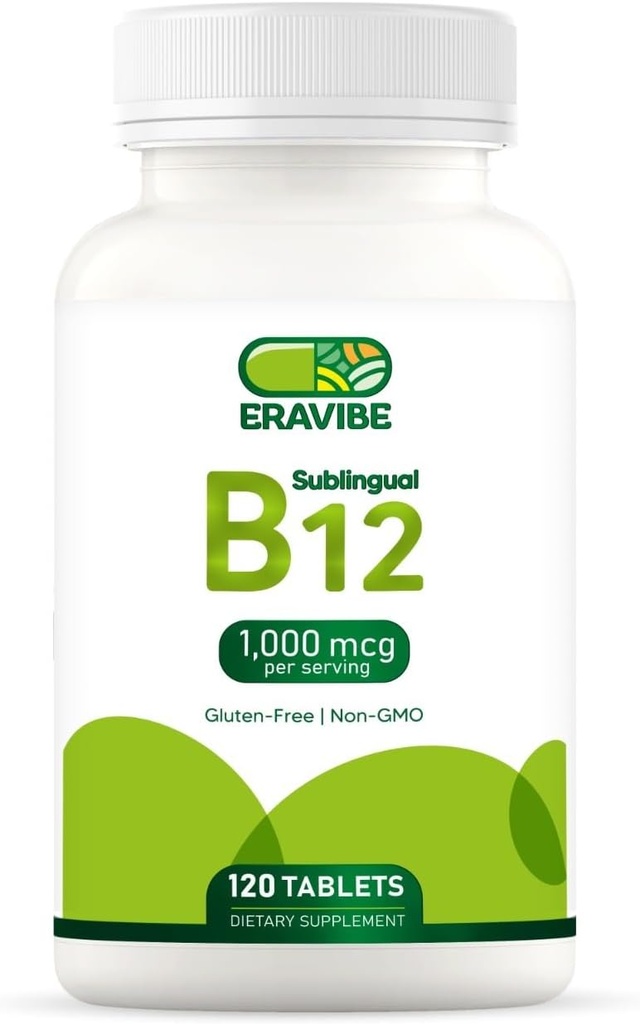 Vitamin B12 1000 mcg, 120 Tabletten, Natürliche Kirsche Geschmack, Glutenfrei, Non-GMO, Zuckerfrei, schnell auflösen