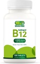 Vitamine B12 1000 mcg, 120 comprimés, Saveur de cerise naturelle, Sans gluten, Non-OGM, Sans sucre, Dissolve rapide