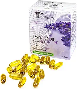 Lavender Pure Oil 500mg, 100% reines und natürliches kaltes macerated Extrakt, 40 softgel Kapseln