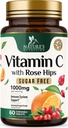 Vitamin C Chewable 1000mg - Extra Strength Antioxidantien für leistungsfähige Immununterstützung w/Vitamin C & Rose HIPS - Potent Dietary VIT C Chews Supplement, Natürliche Orange Flavor, Vegan, Non-GMO - 60 Tabletten