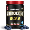 ALLMAX Nutrition AMINOCORE BCAA – 8G BCAAs – Acides aminés enchaînés 100% branches pures – Sans gluten - Framboise bleue - 315 Gram