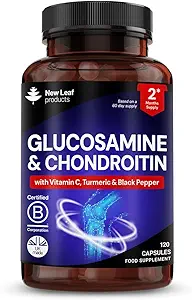 Glucosamina e condroitina MSM - Alta resistenza ad assorbimento supplementare Arricchito con vitamina C, Glucosamina Sulphate Chondroitin Sulphate, MSM e Vitamina C senza glutine, GMP, 120 compresse supplemento alimentare
