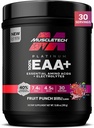MuscleTech Platinum Aminoacidi essenziali Supplemento con elettroliti, Punch di frutta - Polvere pre-allenamento per l'energia, la crescita del muscolo e il Costruttore di resistenza - EAA Complex per uomini e donne - 30 Serve