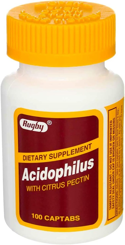 Rugby Acidophilus Extra Strength w/ L-sporogenes 100 Captabs von Rugby