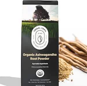 Organic Ashwagandha Powder | 8.01 oz | USDA Organic & Non-GMO | Raw from India | Stress Relief & Immun Support | Ashwagandha Supplement (150 Servietten)