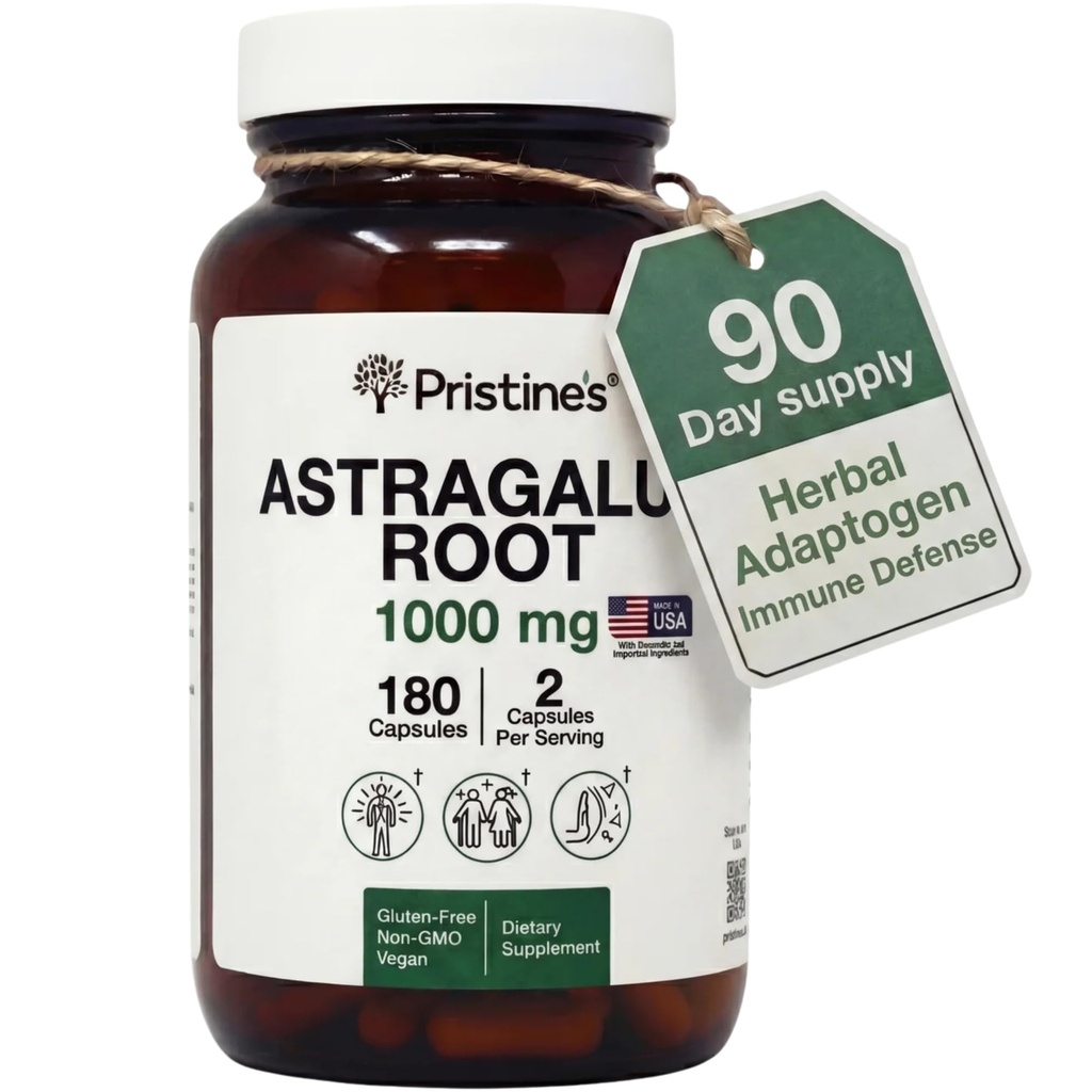 Astragalus Root Immune Support Supplemento capsule - 1000mg 90 Day Alimentazione Herbal Adaptogen - Salute, Cuore e Salute