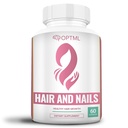 OPTML Hair and Nail Vitamins for Hair Growth and Thickness, Biotin-Infused Hair Pills, Haar Vitamine für schnelleres Haarwachstum und gesunde Nägel, für Frauen und Männer, 60 Kapseln
