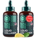 Peptides de collagène liquide avec gouttes de biotine - 30 000 mcg Collagène liquide pour les femmes et les hommes plus Biotine - Peau juvénile, croissance des cheveux, ongles forts - Vitamines capillaires pour la perte des cheveux - Saveur de citron - 2x2oz