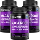 6-in-1 Organic Maca Root Ashwagandha Capsules 1710mg mit DHEA und Black Pepper Fruit Extract für Damen und Herren - Schwarze Maca Ergänzung für Stamina, Knochen und Stimmung Support Supplement, 120ct (Pack mit 3)