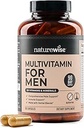 NatureWise Multivitamin für Männer - Tägliche männliche Unterstützung - Mineralien & Kräuter für Energie, Leistung, Immunität - mit Vitamin A, C, D, B-Komplex - Soy & Glutenfrei, Non-GMO - 180 Kapseln[3-Monat Versorgung]