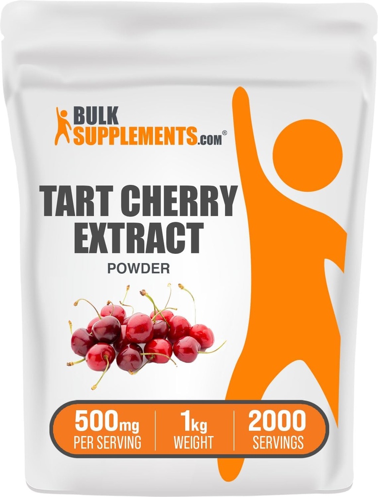 BulkSupplements.com Tart Cherry Extract Powder - Tart Cherry Supplement, Herbal Supplement - Antioxidant Source, Gluten Free, 500mg per Serving, 5kg (11 lbs) (Pack of 5)